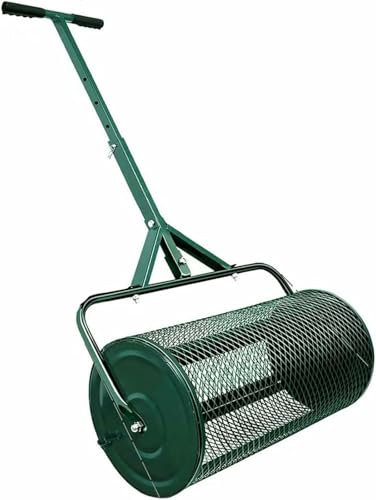 VYUJHNBG Épandeur À Rouleau en Maille en Métal Lourd, Épandeur De Mousse De Tourbe, Épandeur De Compost, pour Les Pelouses, Les Jardins