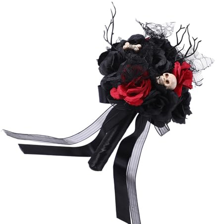 Bouquet Di Nozze Scuro Stili Gotici Bouquet Da Sposa Nero Rosa Rosso/Orchidee E Nero Fiori Artificiali Matrimonio Per La Sposa, a, Taglia unica
