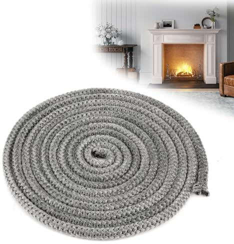 Joint Insert Cheminée Corde, 4m*10mm Joint Poele a Bois en Fibre de Verre, Corde de Joint Cheminée Remplacement pour Poêle/Cheminée/Tube Poele/Porte de Four, Résistant à la Chaleur 550 Degrés Celsius