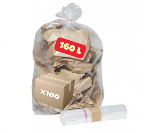 100 Müllsäcke Transparent 100 Liter – 30 µ Stark & Reißfest – Ideal für Recycling & Mülltrennung – Große Abfallsäcke für Haushalt & Gewerbe