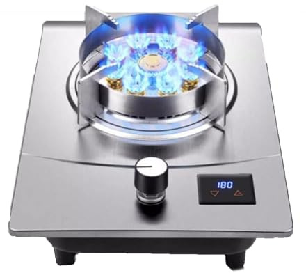 Cuisinière À Gaz 7,0 KW, Plaque De Cuisson 1 Feu, Cuisinière En Acier Inoxydable, Cuisinières À Gaz De Table Et Encastrées, Taille De Flamme Réglable, Minuterie Intelligente(NG)