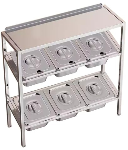 Gaommini Kitchen Cupboard Shelf Spice Rack Organisers with Stainless Steel Pots Shelf, Pantry Holder for Herbs Seasoning Spice Jars Bottles Storage