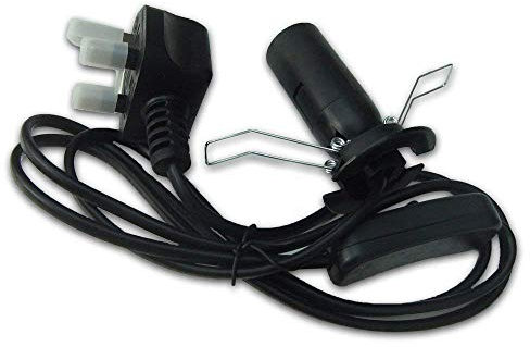 UK Salt Lamp Replacement Electrical Lamp Light Fittings 2 Metal Clip - Spare Cable UK 3Pin Plug+Bulb