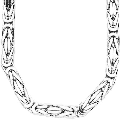 .iced-out. Sterling 925er Silber Königskette - BYZANTIN 8x8mm - 60cm