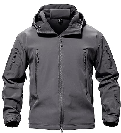 MAGCOMSEN Men's Waterproof Tactical Jackets Winter Outdoor Hiking Softshell Jacket Fleece Lining