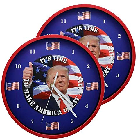 Home Innovations Trump Talking Clock Battery Operated 2Pack Red Frame White Box