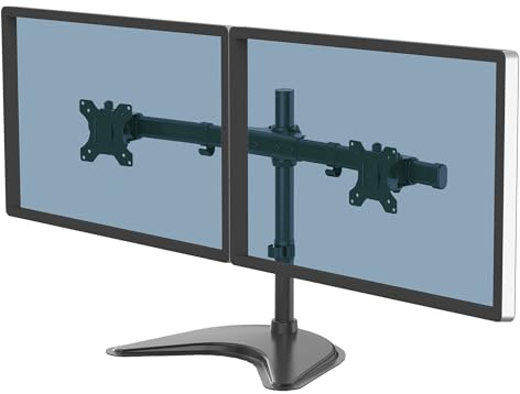 Fellowes Bras Porte Écran Double Horizontal Professional Series Seasa Sur pied À poser Pour 2 Écrans PC Jusqu'à 27 ou 8 kg Par Bras