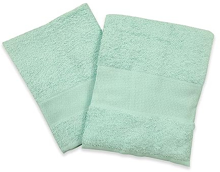 Panini Tessuti, Pack de 2 Toallas de baño (cara y bidet) con tela Aida para bordar de rizo 100% algodón, superabsorbente para un secado rápido.