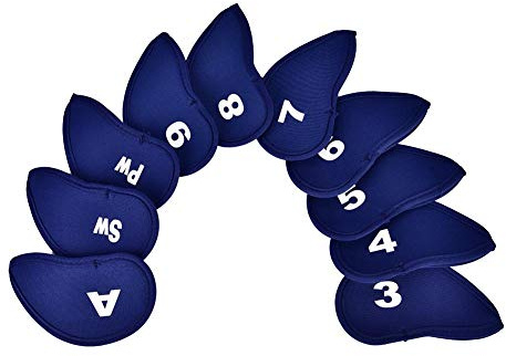schlägerhüllen, 10 Stück Durable Iron Sleeves wasserdichte Neopren-Kopfschutzhülle für schläger Iron Club Queue mit Ziffern