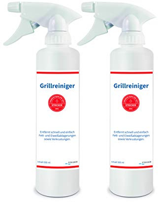 STRICKER Grillreiniger (2 x 500 ml) I Backofenreiniger I hochwirksames Reinigungs-Spray I Profi-Reiniger I für Haushalt, Gastronomie und Gewerbe