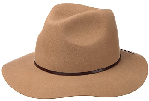 LIERYS Fine Wool Fedora Hut Traveller Stil Kunstleder Garniturband Made in Italy Damen Herbst Winter