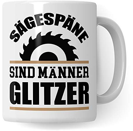 Pagma Druck Sägespäne Tasse, Waldarbeiter Holzfäller Geschenk für Förster Forstwirt Männer Sägen Kaffeebecher, Spruch Wald Holz Becher Geschenkidee, Waldarbeiten Kaffeetasse