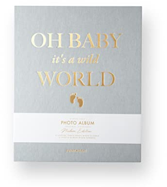 Printworks Fotoalbum Baby it's a Wild World in der Farbe Grau mit 30 Schwarzen Seiten, PW00356