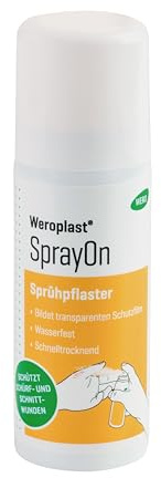 Weroplast Sprühpflaster 50 ml - Flüssiges Pflaster für kleine Wunden - Wasserfest, atmungsaktiv & flexibel - Transparenter Schutzfilm für Finger, Gelenke & schwierige Körperstellen