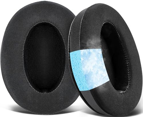 SOULWIT Cooling Gel Earpads Cushions for Audio-Technica ATH M50X/M40X, HyperX Cloud/Alpha, SteelSeries Arctis, Ear Pads for Sony MDR-1ABT/1RBT/1RNC/7506, Turtle Beach Stealth 420X/600 - Black