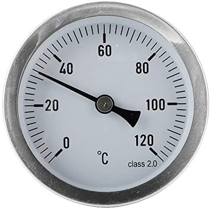 Dual-Metallthermometer, Thermometer mit Tauchhülse 1/2 axiales Einschraub-Pufferkessel-Heizungsniveau-Thermometer 120℃