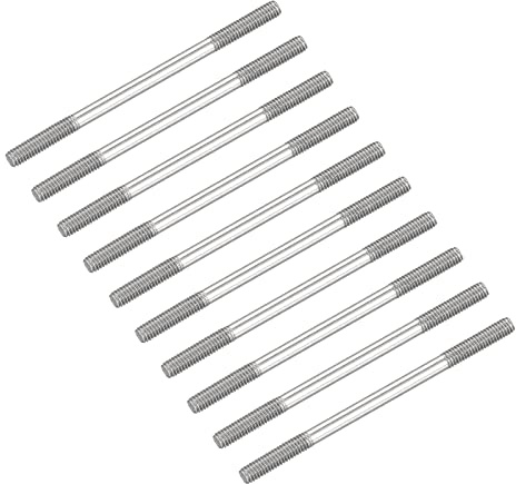 METALLIXITY Doppelseitige Stiftschrauben (M4-Gewinde 70 mm Länge) 10 Stück, 304 Edelstahl-Doppelgewindestangenbolzen – für die Hauswartung