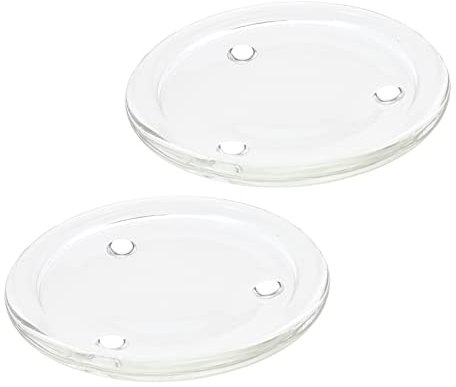Bougeoirs en Verre Ronds 2 Pièces, Assiettes de Bougie 10, 8 Cm