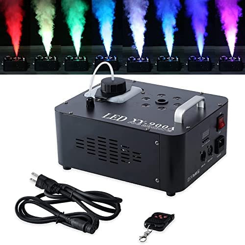 Máquina de Niebla de Humo, Estilo Colgante 1200w 6 LED DMX 1L Máquina de Humo de Escenario de pulverización Vertical con Control Remoto, Escenario de DJ para Club, Fiestas, Bodas y días Festivos