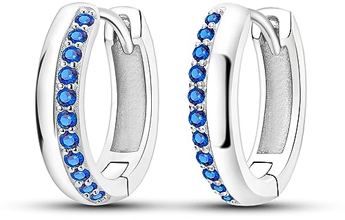 Boucles d'oreilles créoles en argent sterling 925 pour femmes et, boucles d'oreilles créoles hypoallergéniques avec zircone cubique en platine, bijoux en diamant, cadeau idéal