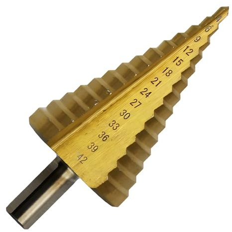 Punta Trapano, Punte Trapano Plastica, Trapano Conico in Acciaio ad Alta Velocità, 14 Livelli, 4 – 42 mm/0,16 – 1,65 Pollici, Trapano a Cono HSS, per Legno, Plastica, Metallo