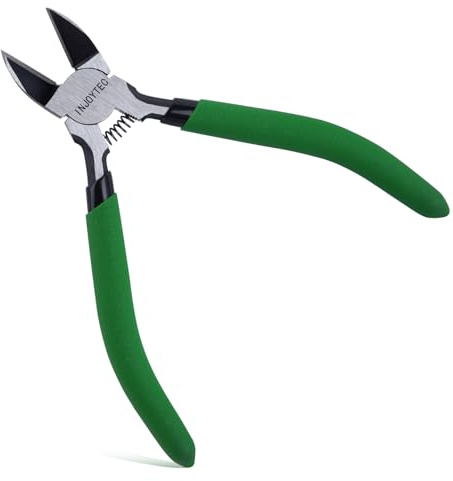 INJOYTEC Mini-Drahtbündigschneider, 12,7 cm, Seitenschneider, Seitenschneider, scharfe und präzise Seitenschneider, federbelastete Drahtschere für Schmuckherstellung, Basteln