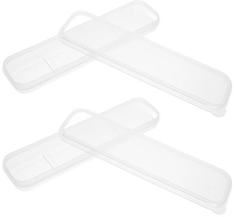MAGICLULU 2 Stück Besteckbox mit Deckel aus Kunststoff Faltbar und Tragbar mit Fächern für Löffel Gabeln und Essstäbchen für Reise und Picknick