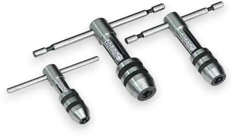 Tap Wrench Set, 3-Piece T-Handle Kit, M1-M12 Threading Tools