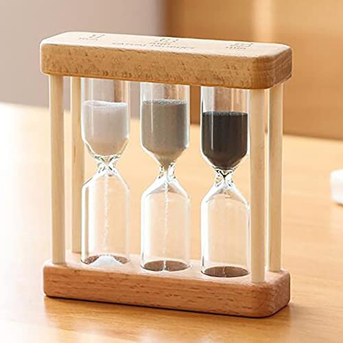 BDSHGRDH minuteur de Sable， Sand Timer 1+3+5 Minute Mini Wooden Hourglass Clock Creative Sand Decoration Small Ornaments Gift ​