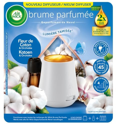 Air Wick Diffuseur Brume Parfumée désodorisant Huiles essentielles Coton