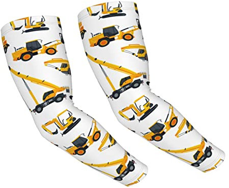 Dwerfsdf Mangas de brazo unisex de 48 cm con protección solar UV para camiones de transporte de maquinaria pesada de construcción, cubierta de brazo de seda de hielo para deportes, jardinería y granja