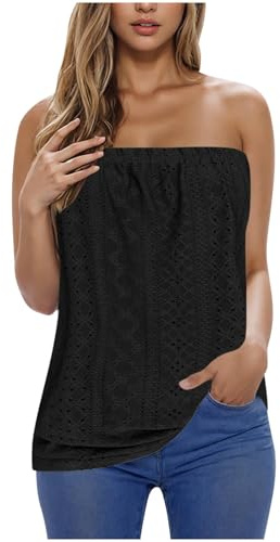 Camiseta sin Mangas Mujer sin Tirantes Verano Tank Tops Suelto Sexy Moda Casual Color sólido Chaleco Camistas Fiesta Playa Vacaciones Transpirable Camiseta sin Mangas 2025