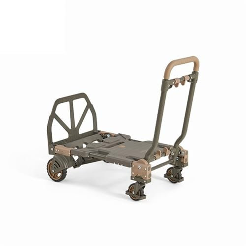 AHIOJEGX Carrello Portapacchi Trolley con Ruote for carichi Pesanti da 120 kg Carrello da Esterno Pieghevole Portatile da Trekking Sacco a Mano Piccolo Carrello Multifunzionale 2 in 1