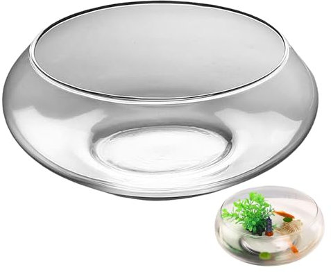 Vaso per pesci in, grande vaso per piante grasse, poco profondo, rotondo, ampio, per casa, pesce, bonsai, fiori, piante grasse, decorazione per matrimoni