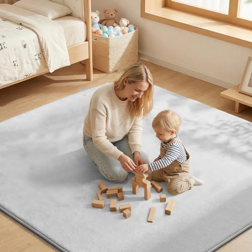 LZDMY Große Spielmatte Baby Spieldecke, 200x150x3cm Dicke Krabbelmatte, Spielteppich mit Rutschfester Unterseite & Weicher Kurzflor - Teppich für Kinderzimmer Wohnzimmer, Geschenk Geburtstag Ostern