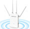NEWFAST Ripetitore WiFi Potente per Casa, Extender WiFi Potente 2.4GHz N300 Amplificatore Wi-Fi con 4 Antenne ad Alto Guadagno, Porta LAN, Supporta 4 Modalità, WPS Funzione (NF-RE516)
