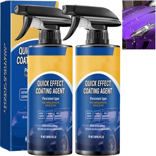 Limplex beläggningsspray, 3-i-1 snabbverkande billackskydd, keramisk bilvax, repborttagare för fordon, omedelbar glansåterställare (2 stycken)