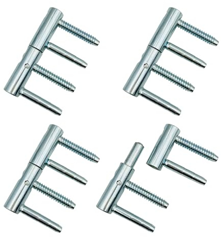 LOOTICH Charnière de Porte en Acier Paumelles Percées Charnières Amovibles Ø 14x80mm pour Cadres de Portes Intérieures et en Bois à Feuillure 4 Pièces