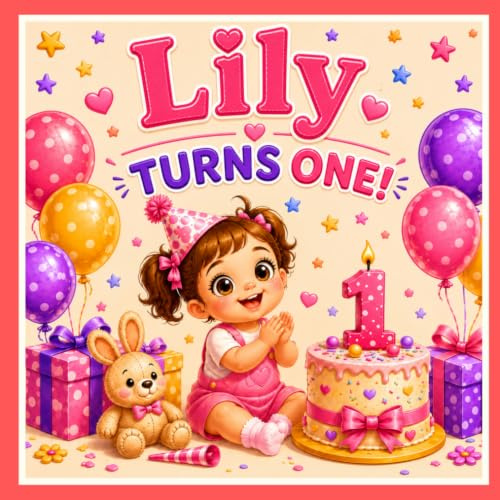Lily Turns One!: A Personalized First Birthday Story Celebrating Lily's Big Day (Three Hearts Baby Name Books (Lily))