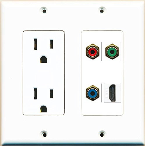 RiteAV RCA rojo toma de corriente HDMI blanco RCA RCA verde azul placa de pared blanco