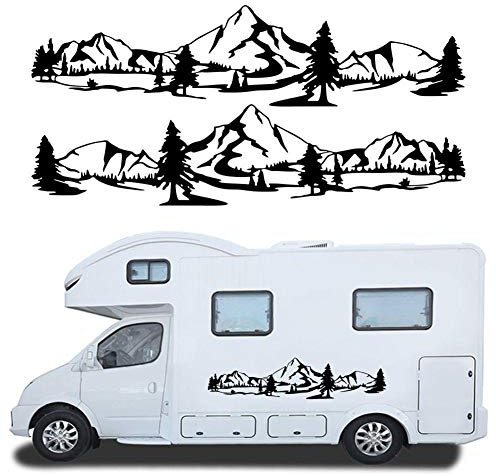HOTEU - Adhesivos decorativos universales para autocaravanas, furgonetas y caravanas, diseño de montaña
