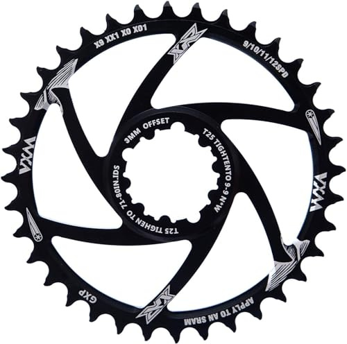 YBEKI Fahrrad Kettenblatt Narrow Wide | 30T/32T/34T/36T/38T | Offset 3mm/6mm | 7075-T6 CNC-Aluminium | Direct Mount für SRAM GXP XX1 X01 NX GX X9 XO Crankset