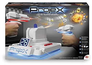 Bizak Projex Proyector de Juegos Arcade, 2 Pistolas Laser y 1 proyector de Objetos Animados, 3 Niveles de dificultad, Regalo para niños y niñas a Partir de 6 años (62942703)