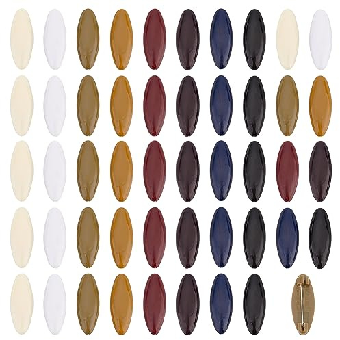 OLYCRAFT 48 Stück Schal Sicherheitsnadeln Kunststoff Brosche Hohle Ovale Hijab Nadeln Kopftuch Dekorationsnadel Sicherheitsverriegelung Für Frauen Muslimische Schal Kleidung - 8 Farben