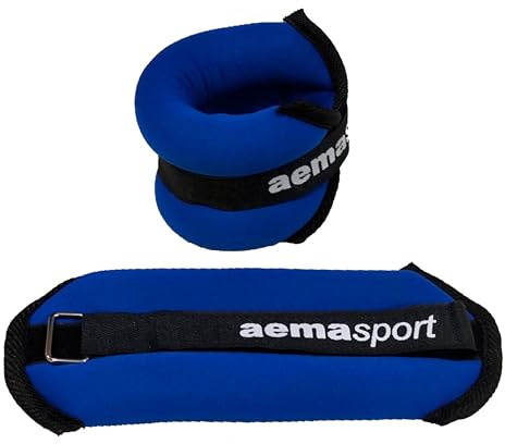AemaSport Set Pesas Ajustables para Tobillos y Muñecas – Tobilleras con Peso Lastre – Lastres Tobillos para Fitness en Casa – Set de 2ud de 1,5kg cada una para Entrenamiento de Piernas y Tobillos