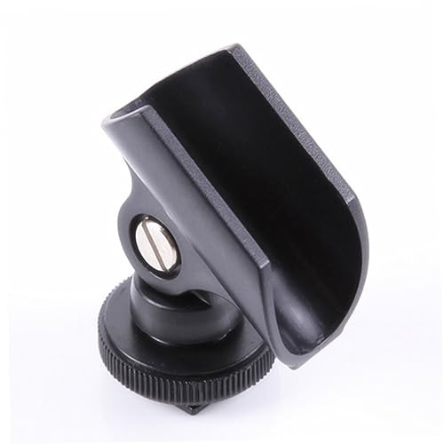 Mikrofonhalterung mit Blitzschuh für Dslr Kamera, 5 Stück | Kunststoff, Flexibel und Winkelverstellbar, Schraubdesign mit Adapter, Schwarz