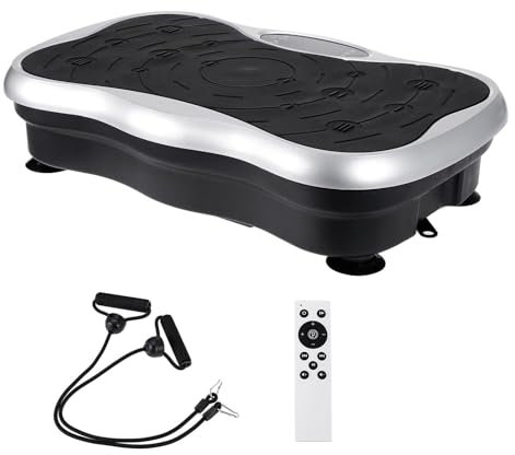 POCDOKYZ 200KG/441LBS Fitness Slim Vibration Machine Vibration Plate Exercise Machine,Body Shaper Remote Control with Resistance Bands