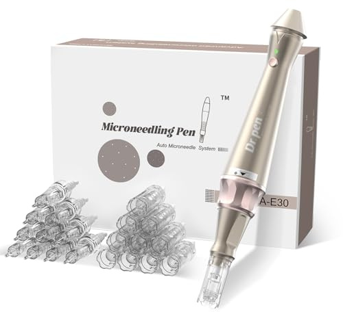 Microneedling Pen E30,2 IN 1 Elektrischer Dermapen PMU Maschine Mit 5 Stufen inkl.22 Nadelpatronen,Dermapen Microneedling für Gesichtshaut & Permanent Make Up ULTIMA-E30KIT-EU