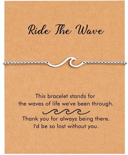 Wave Bracelet For Women, Dainty Mom Sister Best Friend Birthday Gifts