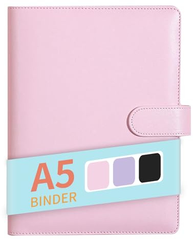Watproofit A5 Binder Ringbuch Planer Organizer | PU Leder Ringmappe, Nachfüllbarer Budget Organizer & Notizbuch A5 für Arbeit, Reisen & Organisation